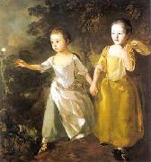 Thomas Gainsborough The Painter Daughters Chasing a Butterfly oil